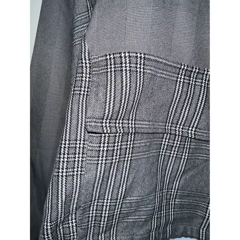 Ruti Gray Plaid Pullover Hoodie Drawstring Hem Long Sleeve S/M Size 4 - Image 4