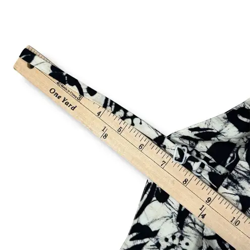 Far Away Tropical Floral Print A Line Sundress Cream Black Small