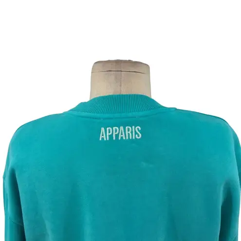 Apparis Karine Sweatshirt Top Organic Cotton Ombre Cropped Aqua Blue Size Small