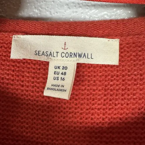 Seasalt Cornwall Fruity Jumper II Wool Blend Sweater Orange Red Womens US 16