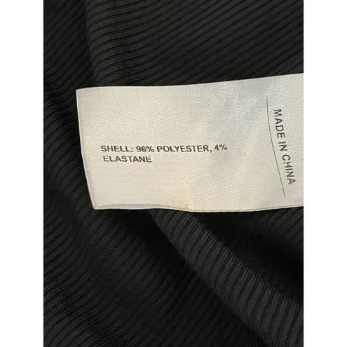 Cider Body Con Dress Womens Size L Black Ribbed Long Sleeve Round Neck Midi NEW