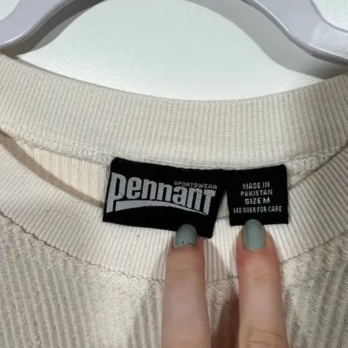 Pennant “Soup Group” Sweatshirt in Cream with Green Embroidery Size Medium - Image 4