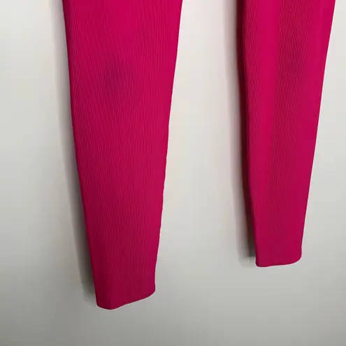 Beach Riot Ayla Hot Pink Ribbed High Rise Leggings Womens Large