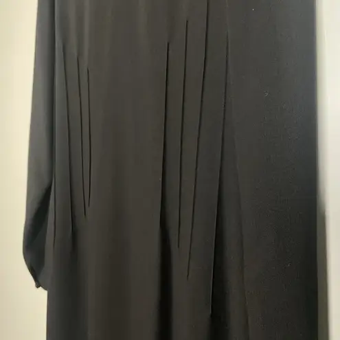 Carlisle Vintage Black Wool Size 6 Long Sleeve Midi Dress Cocktail Office Party