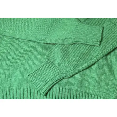 Curry Knits Sweater Womens Large Green Crew Neck Vintage Cozy Minimalist