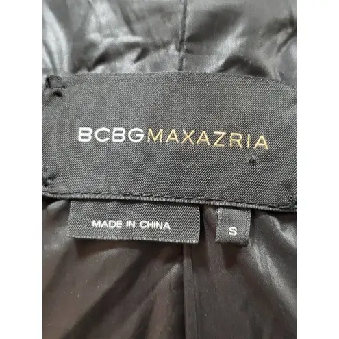 BCBGMAXAZRIA  Women's Black Polyester Long Sleeve Casual Puffer Jacket Size Small