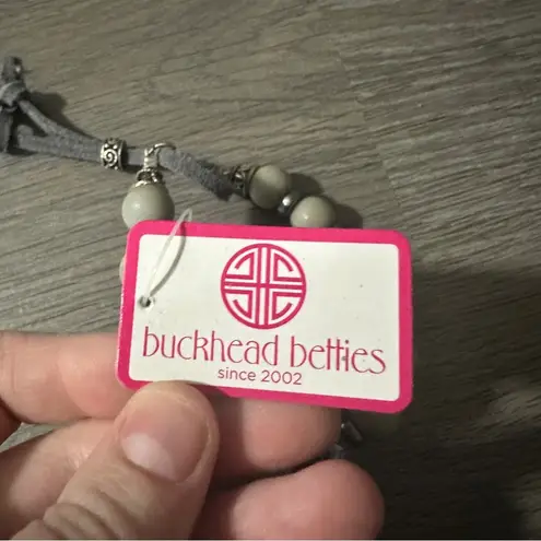 Buckhead Betties Gray & Blue Beaded Adjustable Bracelet NEW