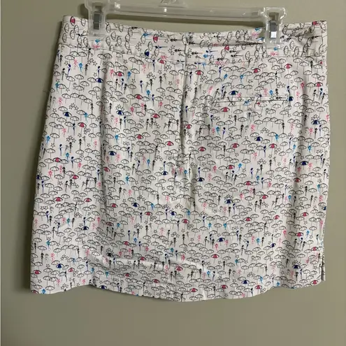 Lady Hagen  Skort Size 8 Golf Umbrella White Built In Shorts All Over Print