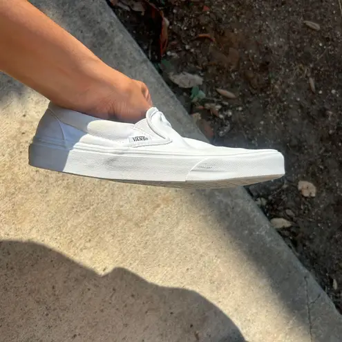 Vans White Slip On