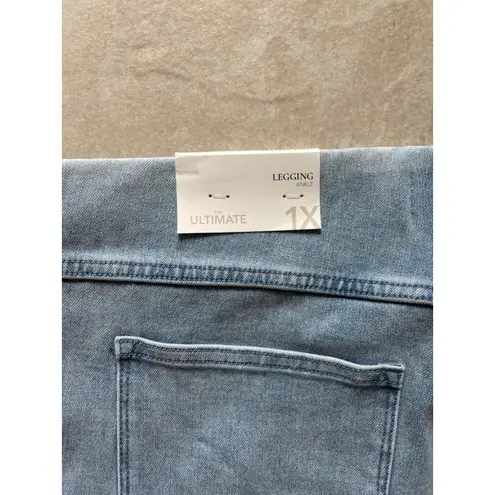 Soft Surroundings Jeans Womens 1X Pull On Tapered Ankle Light Capsule Stretch