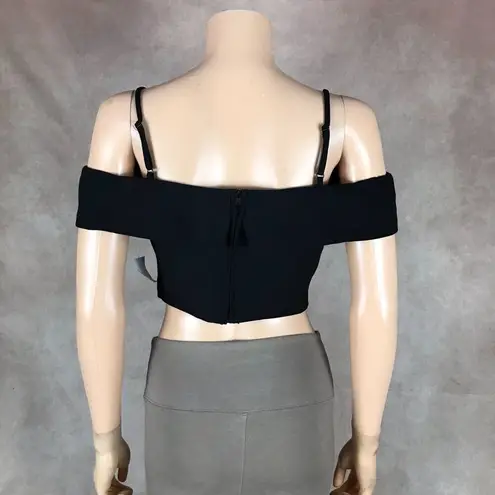 B.DARLIN Black Off The Shoulder Crop Top NEW Size 11/12