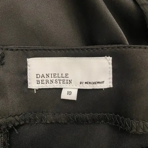 Danielle Bernstein Puff Sleeve Mini Dress Size 10 Black Grunge Satin