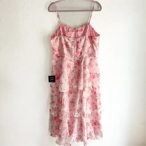 Lulus Lulu’s Immaculate Cutie Light Pink Floral Sleeveless Tiered Midi Dress NWT XXL