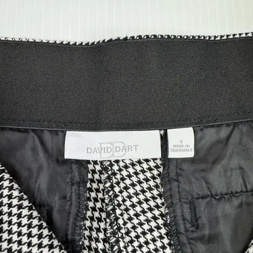 David Dart Black White Houndstooth Straight Leg Slack Pants Size 6