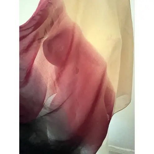 Charming Charlie  Ombré Dyed Rectangular Scarf Burgundy Navy Peach GUC thumbnail 4