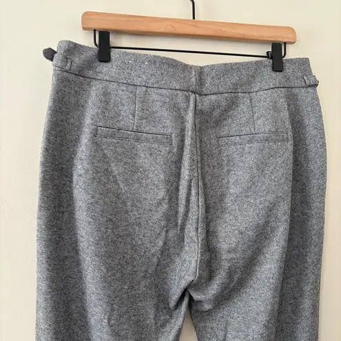 J. McLaughlin Gray Wool-Blend Slim Ankle Pants with Double-Ring Belt Detail Sz 12