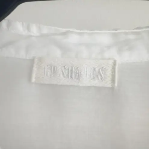 CP Shades Jasmine Tunic Womens Medium White Cotton Silk Sheer Pockets Lagenlook