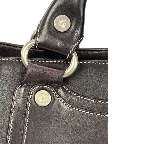 CELINE CE00/33 Brown Leather Boogie Satchel Bag Made in Italy Top Handle Purse