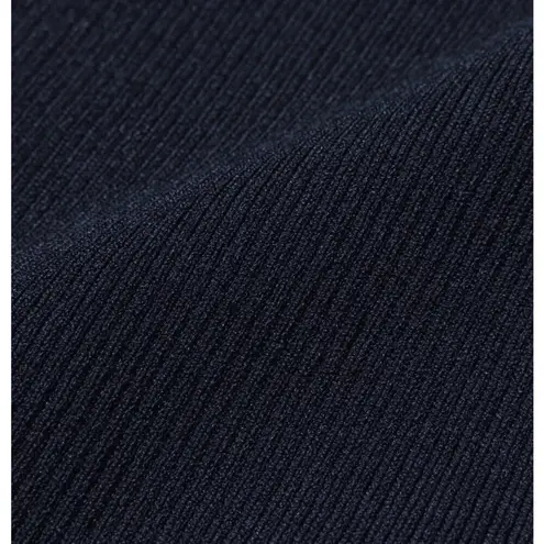 GU (Uniqlo) x Rokh Ribbed Polo 3/4 Sleeve Sweater in Black Size L