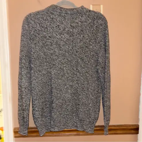 Norm Thompson vintage linen Sweater Pullover Collared Marled black size large