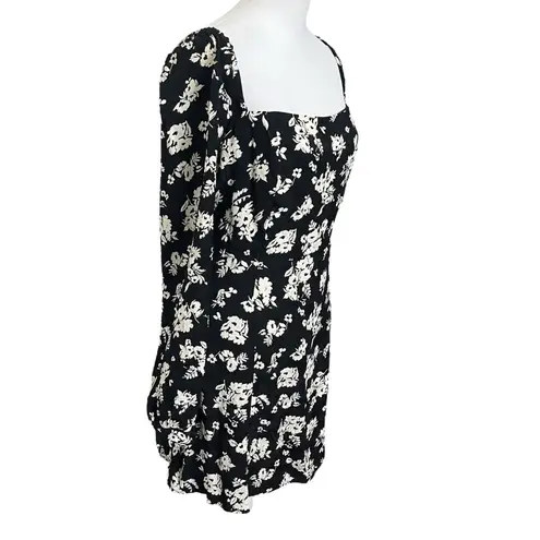 Sézane Sezane NWT Robe Carola Floral Dress Women’s Size 14 Black Long Sleeve