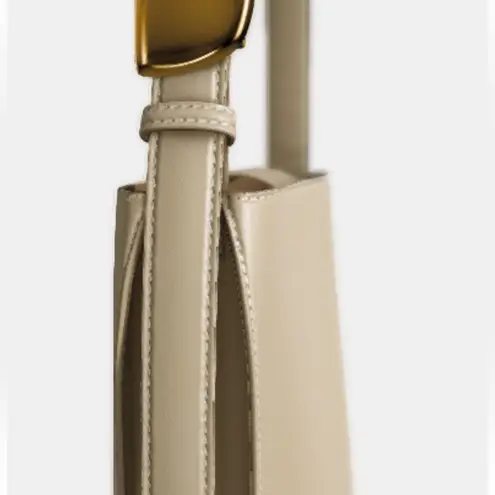 ZARA NWT beige cream bucket handbag purse — faux leather