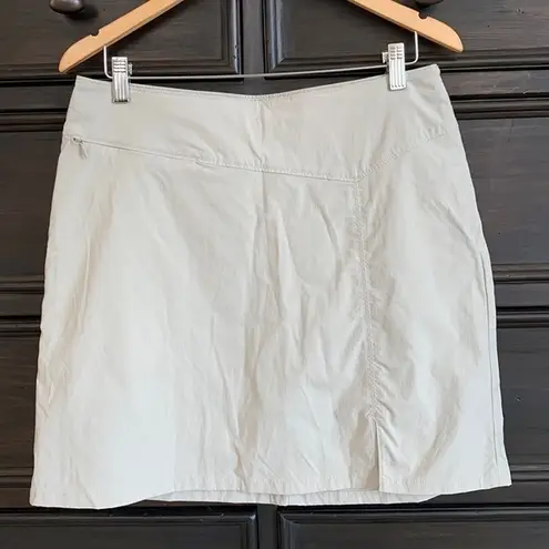 Patagonia Tan Mini‎ Skirt Skort Athletic Travel Outdoors Casual Women’s Size 12