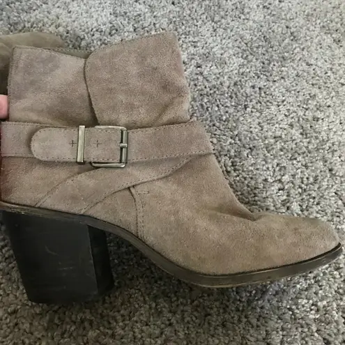 BCBGeneration  Suede Taupe Ankle Booties