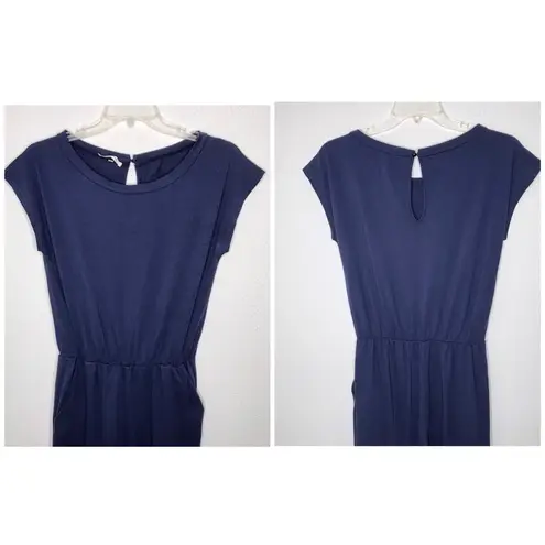 Angashion Navy Blue Pocketed Jumpsuit size M