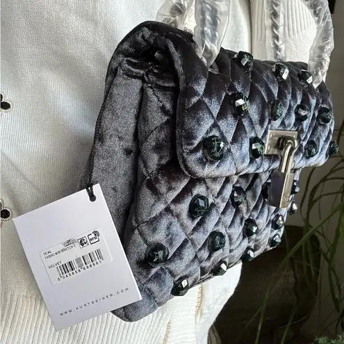 Kurt Geiger Authentic LONDON Velvet magnetic closure convertible Crosby/shoulder