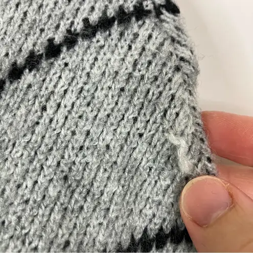 Christian Siriano | Gray Mock Neck Geometric Merino Wool Blend Sweater XS