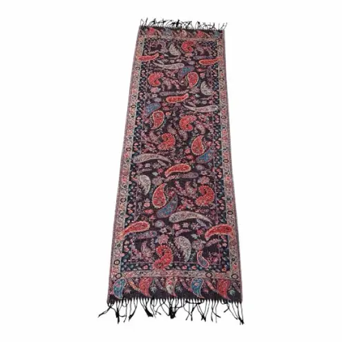 Adrienne Vittadini Paisley Jacquard Fringe Scarf Shawl Wrap 70 x 25 inches NWT