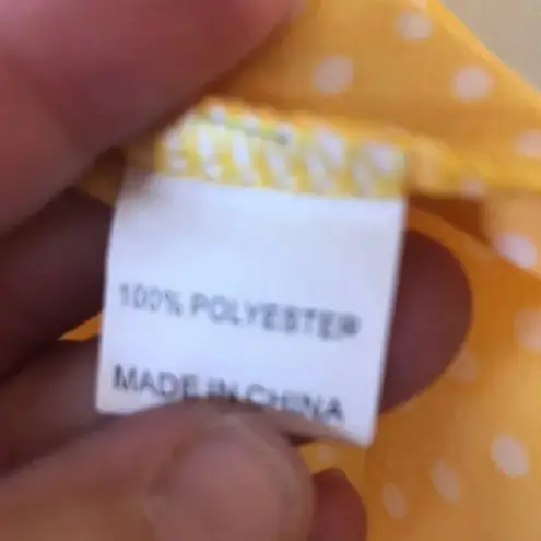 Jon & anna Yellow Dot Button Back Top Small Blouse Color Pop Spring Gold S