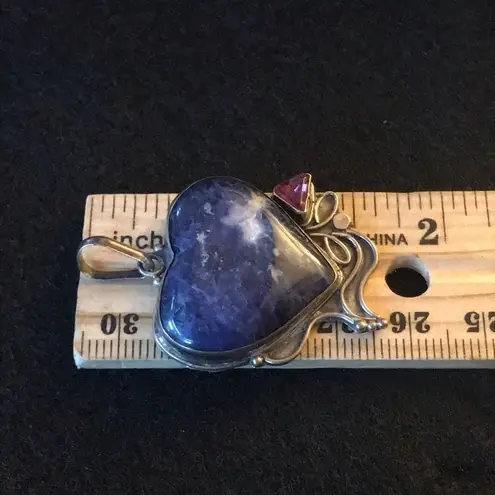 Blue & 925 silver heart charm Valentine's Day love