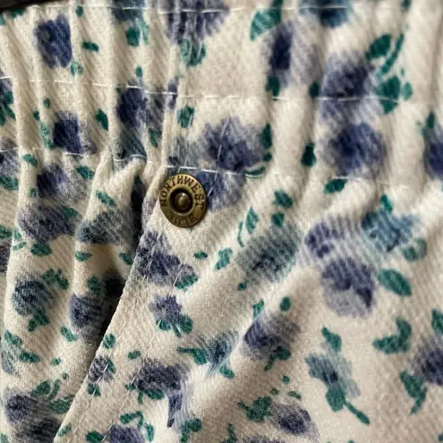 Vintage 80s 90s Northwest Blues Calico Floral Twill Pull On Shorts M Blue Size M