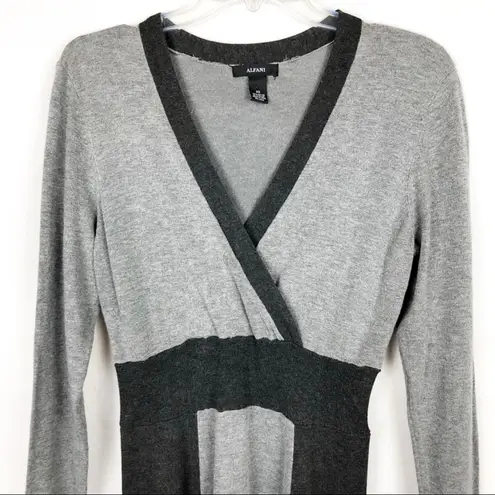 Alfani Colorblock Gray Pullover Fit & Flare Sweater Dress Size XS