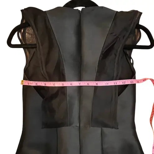 Sachin + Babi Structured Black Evening Gown 6 Ruffle cap sleeve Black Tie Formal