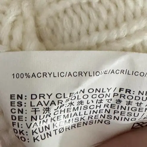 Moon River Ivory Fringe Off Shoulder Sweater Women's Small Boho Chic Knit Top