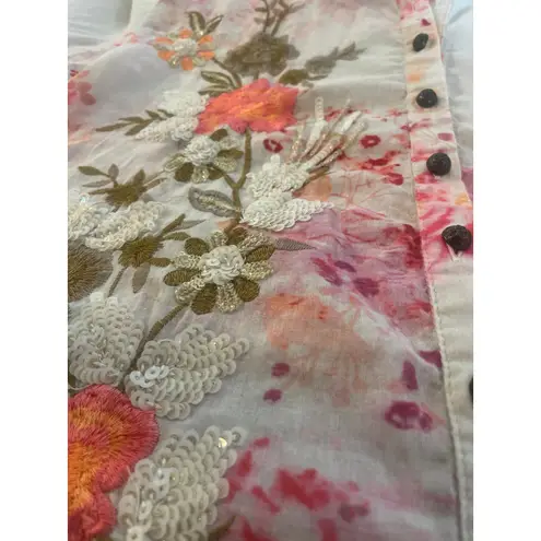 ARATTA Silent Journey Thought of You Shirt Floral FEMININE Top Blouse S Small Pink