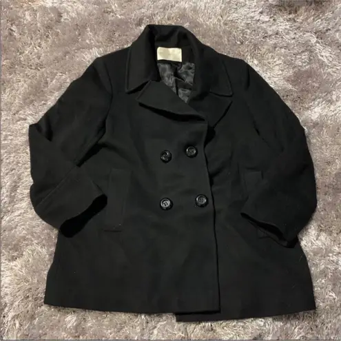 Fleurette Double Breasted Peacoat Black Size 14