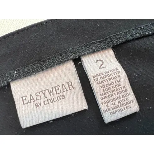 Chico's  Easywear Abstract Tunic Top 2 Large Shirt‎ Blouse Asymmetrical Slinky