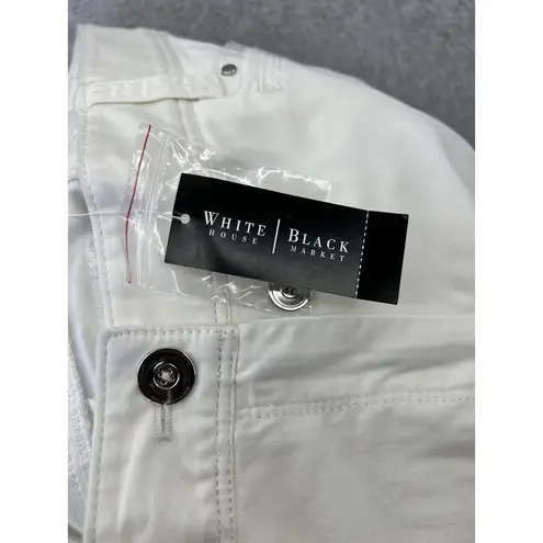 White House | Black Market WHBM Women's Shorts Bermuda Solid White Size 6 Cotton blend