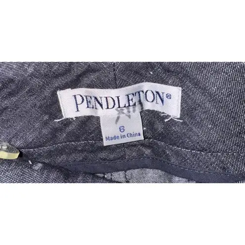 Pendleton Linen Blend Cropped Pants Women's Size 6 Lightweight Luxury Resort