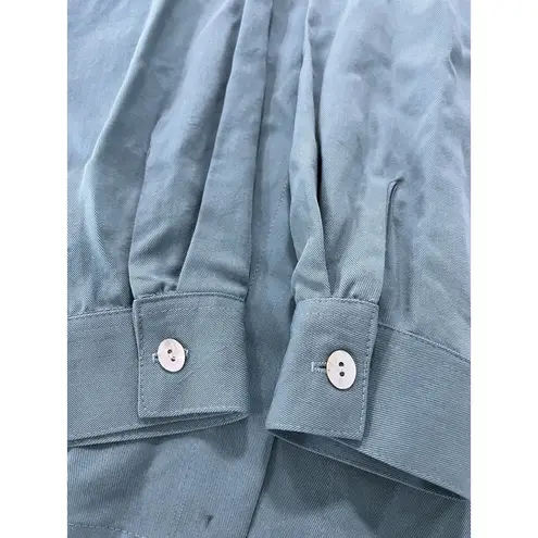 Soft Surroundings Tencel Long Sleeve Button Up Shirt Size Large Classic Vintage