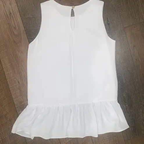 Adrienne Sleeveless White Top Small