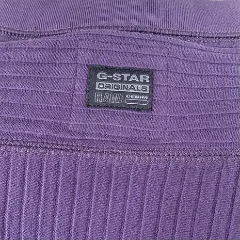 G-star Raw Original Ribbed Sweater Swedish Army Women Sz XS Carbonne Purple