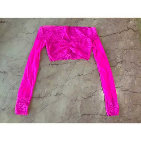 Poster Girl Davina Top in Harlot Pink XS-M New Womens Long Sleeve Cropped