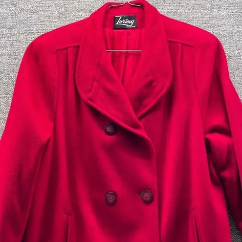 Vintage 60s Forstmann Wool Overcoat Red Large