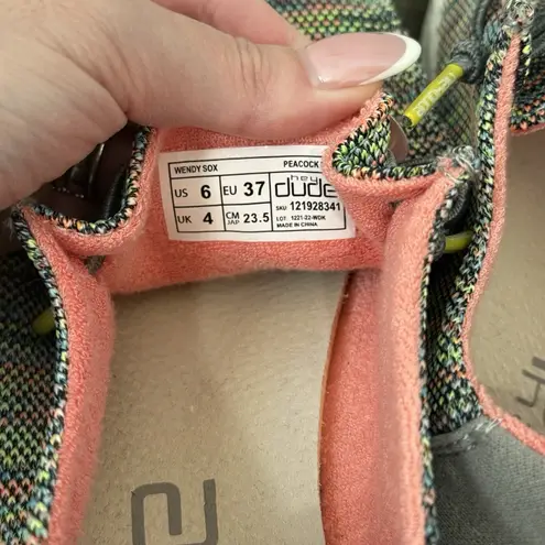 Hey Dude  Wendy Sox Peacock Pink Shoes Sneakers Women's‎ Size 6