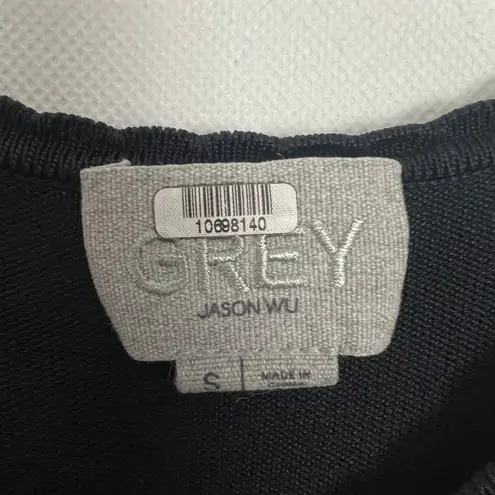 Jason Wu Grey Pullover Black Short Sleeve Bodycon Black Knit Dress Size Small